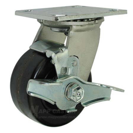 Mapp Caster 4"X2" Phenolic Wheel Swivel Caster W/ Top Lock Brake - 800 Lbs Cap 146DURB420SB